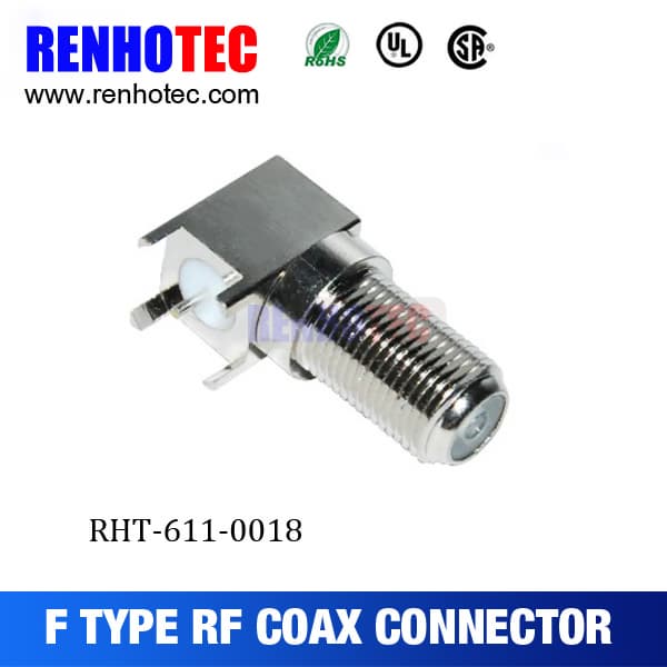 jack R_A pcb mount connector F type with high quality